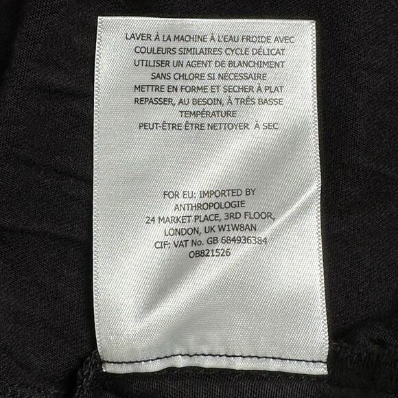 Vanessa Virginia Anthropologie Top Womens Small Black Bella Ruffled Scoop Neck - Picture 8 of 8